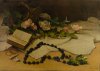 1956 - Natura morta con libro, rosario, cesto e fiori (2)